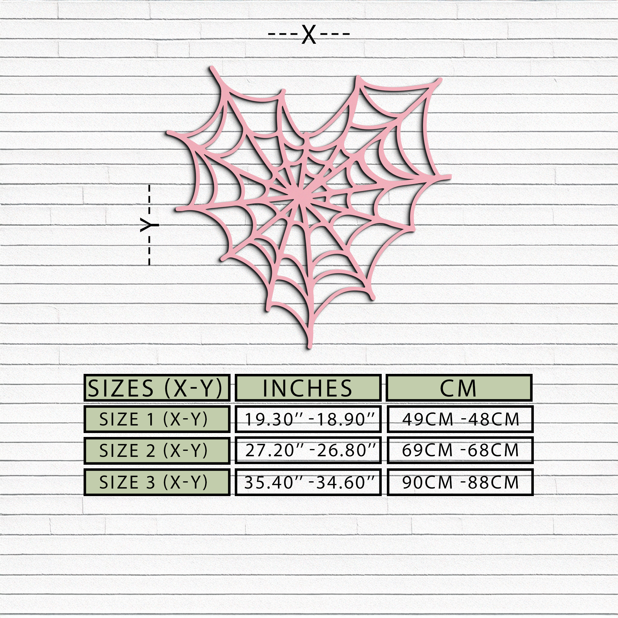 Pink Heart Spider Web Metal Wall Art – Gothic Romantic Decor - KAFGP018