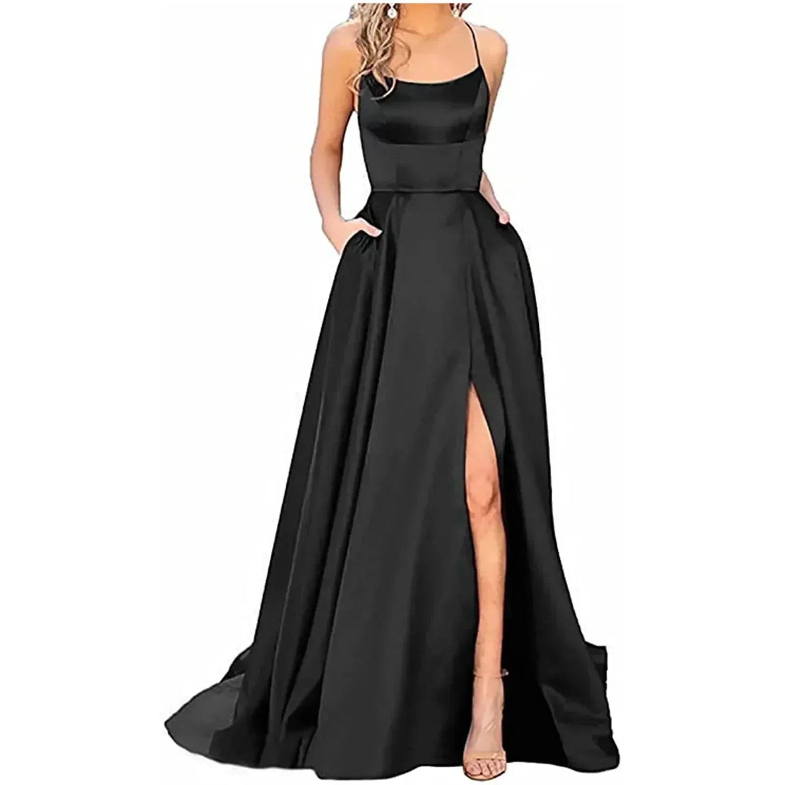 Sexy Spaghetti Strap Dress with Pockets