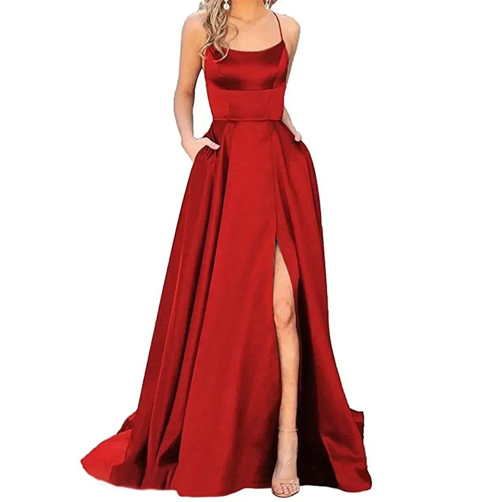 Sexy Spaghetti Strap Dress with Pockets
