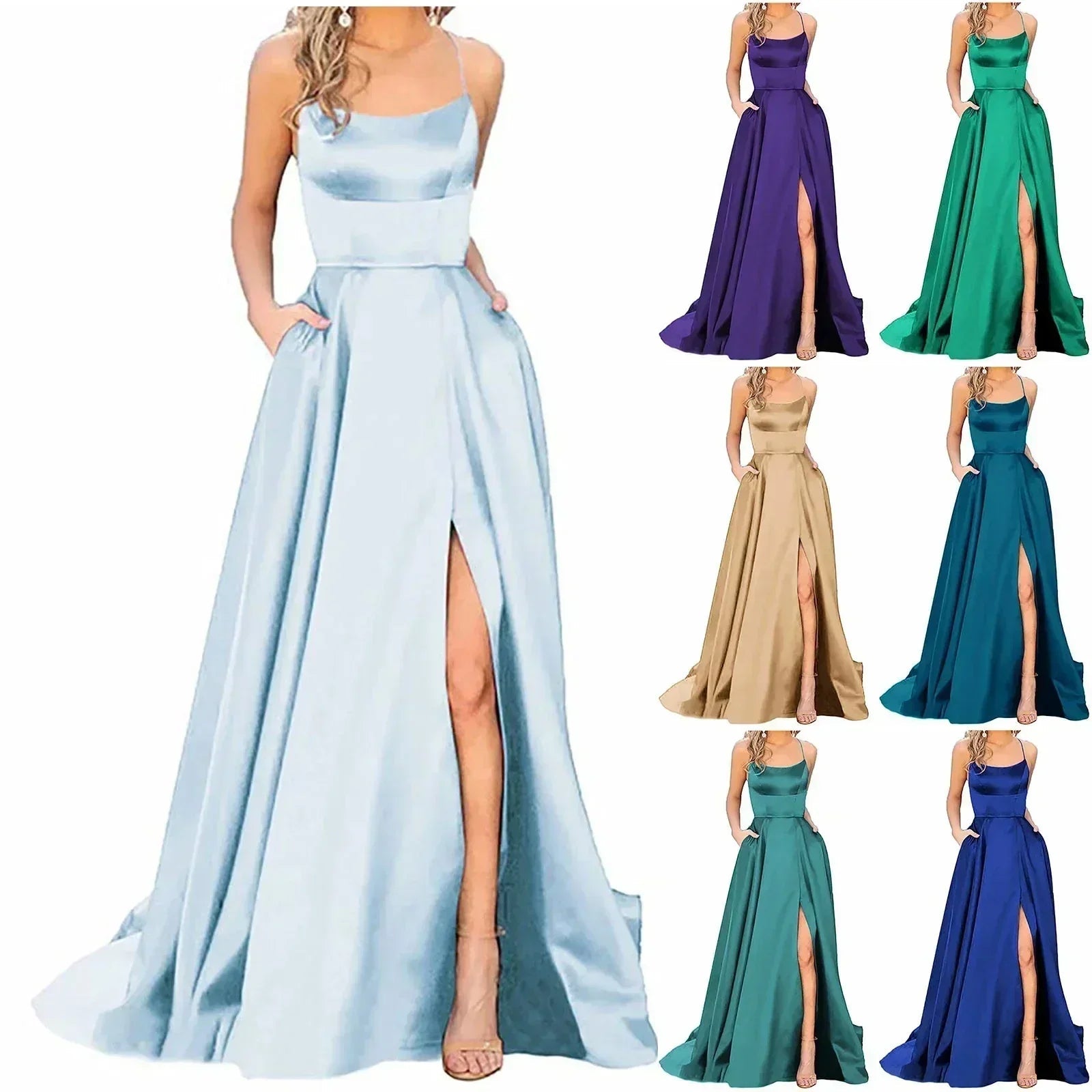 Sexy Spaghetti Strap Dress with Pockets